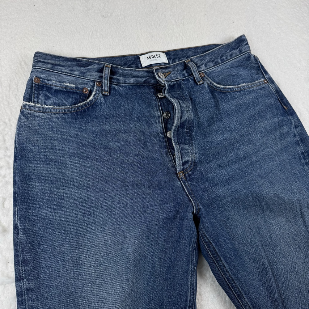 AGOLDE 90s Pinch Jeans Womens Size 30 Blue High Rise Straight Button Fly Denim
